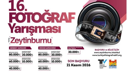 Zeytinburnu Belediyesi ile Türkiye Fotoğraf Vakfı iş birliğiyle düzenlenen 16. Zeytinburnu Fotoğraf Yarışması için başvurular başladı.