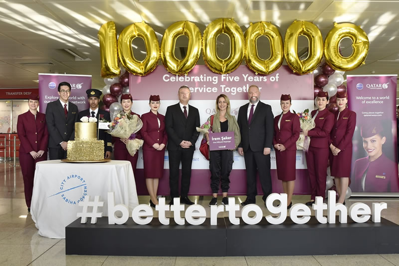 Qatar Airways 1 milyonuncu yolcusunu Sabiha Gökçen Uluslararası Havalimanı’nda Karşıladı