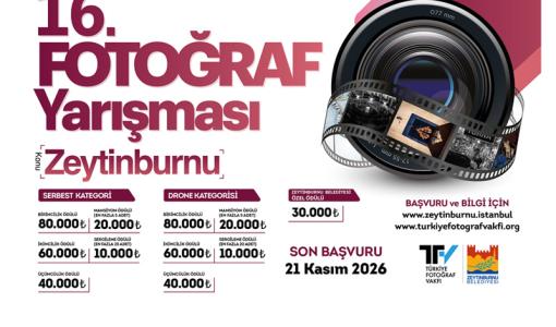 Zeytinburnu Belediyesi ile Türkiye Fotoğraf Vakfı iş birliğiyle düzenlenen 16. Zeytinburnu Fotoğraf Yarışması için başvurular başladı.